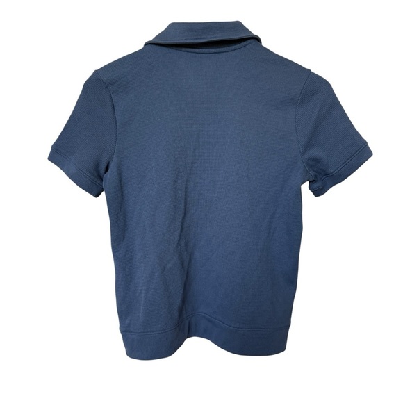 Abercrombie Kids Boys Blue Polo Shirt Size 12 Short Sleeve Classic Waffle Knit - Picture 4 of 5